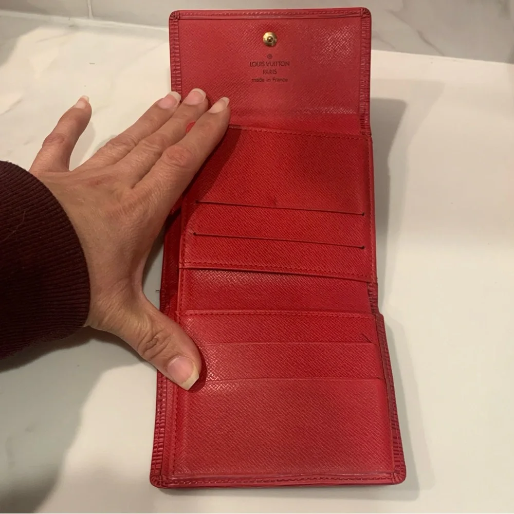 Louis Vuitton Red Epi Leather Bifold Wallet